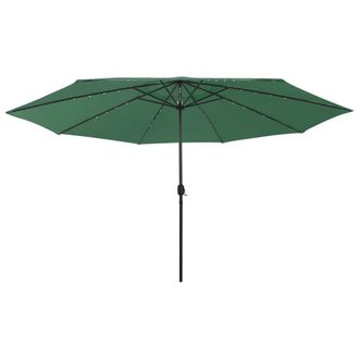 Berkfield Home Garden Parasol with LED Lights 400 cm Green