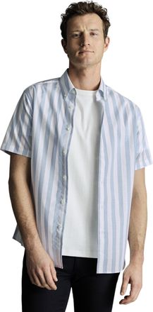 CHARLES TYRWHITT Non-Iron Stretch Poplin Slub Short Sleeve Shirt