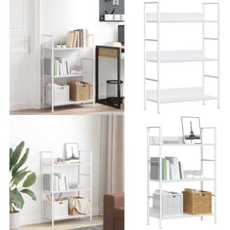 vidaXL Scaffale Libri 3 Ripiani Bianco 60x27,6x90,5 Legno Multistrato - Scaffale Decorativo - Scaffale in Legno