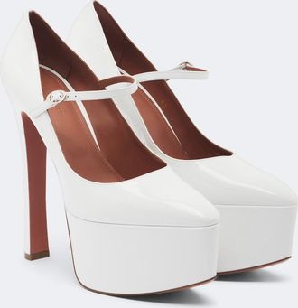 Amina Muaddi Cynthia leather platform Mary Jane pumps