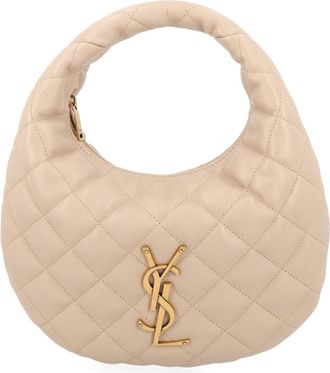 Saint Laurent Womens Shoulder Bag Icarino Beige Lamb Leather