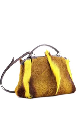 Fendi Peekaboo Bag Gazelle Hair Mini satchel - women - Furs & Skins/COTTON/ STRAW/Calf Hair - One Size - Brown