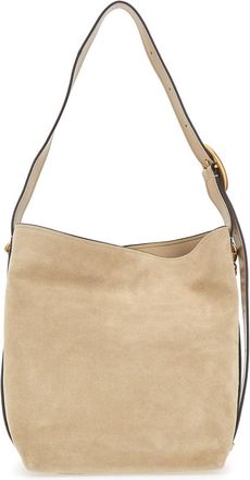 Michael Michael Kors Womens Shoulder Bag Nolita Beige Suede Cow Leather