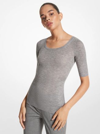 Michael Kors Cashmere Three-Quarter Sleeve Sweater