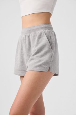Alo | Low Key Sweat Short in Athletic Heather Grey, Size: Medium