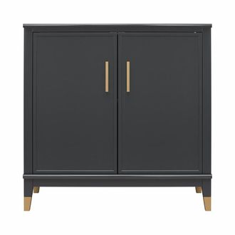 CosmoLiving by Cosmopolitan Aparador de 2 puertas en efecto de madera negro