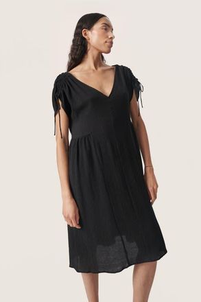 Soaked In Luxury Kehlani Open Back Short Sleeve Dress in Black at Nordstrom, Size Xx-Large