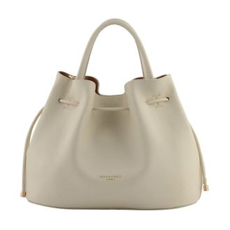 Pourchet Tassen, Dames, Beige, ONE Size, Leer, Florin Bucket Bag
