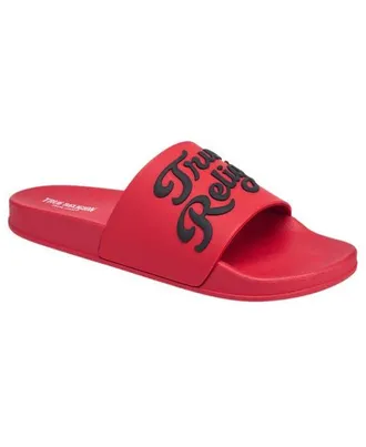 True Religion Drake Script Logo Pool Slide in Red at Nordstrom, Size 10