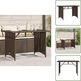 vidaXL Acciaio verniciato - vidaXL Tavolo Giardino Piano in Vetro Marrone 110x68x70 cm Polyrattan - Piano in vetro