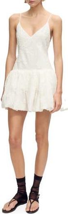 Mango Embroidered Bubble Minidress in White at Nordstrom Rack, Size 6