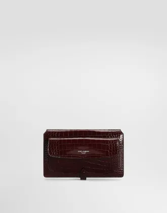 Dolce & Gabbana Alligator Crossbody Minibag - Man Crossbody Bags Purple Onesize
