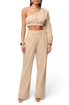 JLUXLABEL Coastal Tide Top & Pants in Beige at Nordstrom, Size Small
