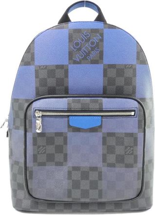 Louis Vuitton Blue Graphite Gray Coated Canvas Backpack (Pre-Owned)