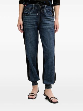 Desigual logo patch jeans - women - Cotton/Polyester/Viscose/Elastane - M - Blue