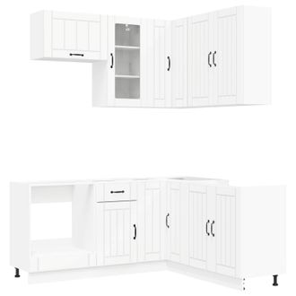 vidaXL Unidad De Cocina Lucca 8 Uds. Blanco Madera De Ingenier&iacute;a Vidaxl