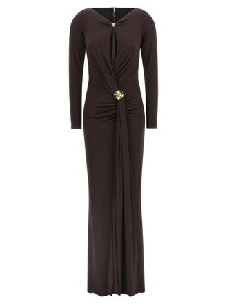 Elisabetta Franchi Brown Red Carpet dress