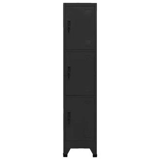Berkfield Home Locker Cabinet Black 38x45x180 cm Steel | Size: 38 x 45 x 180 cm