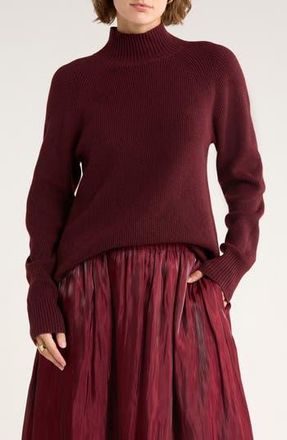 Nordstrom Rack Raglan Sleeve Mock Neck Sweater in Burgundy Tannin at Nordstrom Rack, Size X-Small