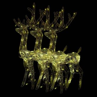 Berkfield Home Acrylic Reindeer Christmas Decorations 3 pcs 120 cm Warm White