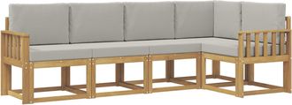 vidaXL Conjunto De Sof&aacute;s De Exterior 5 Uds. Blanco Y Gris Claro Vidaxl