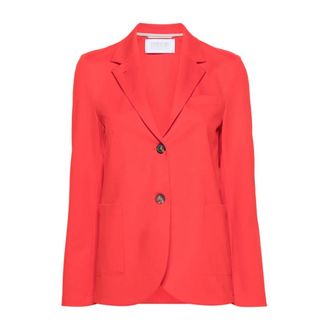 Harris Wharf London Blazers, female, Red, Size: L Bright Red Stretch-Jersey Blazer