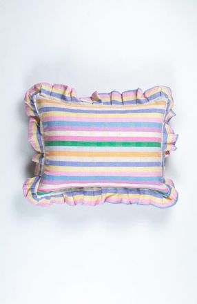 Archive New York Handwoven Classic Ruffle Square Cotton Throw Pillow in Multi at Nordstrom, Size 14X20
