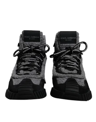 Dolce & Gabbana Gray Black NS1 High Top Boots Sneakers Womens Shoes