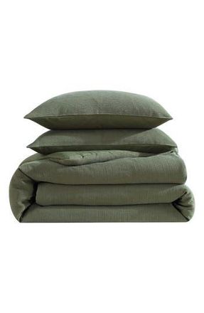 Vera Wang Carved Lines Matelass&eacute; Comforter & Sham Set in Medium /Dark Green at Nordstrom Rack, Size Queen