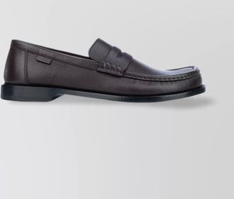 Loewe round toe textured finish slip-on shoes