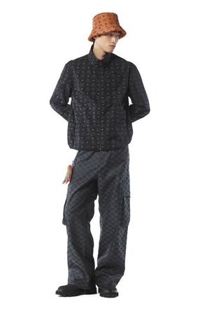 MCM Reversible Monogram Print Windbreaker in ECONYL in Black at Nordstrom, Size X-Large