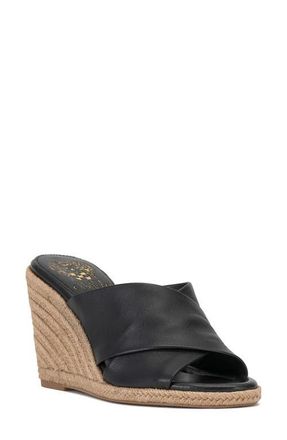 Vince Camuto Fisella Espadrille Wedge Sandal in Black at Nordstrom, Size 8.5