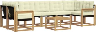 vidaXL Conjunto De Sof&aacute;s De Exterior 8 Uds. Blanco Y Crema Vidaxl