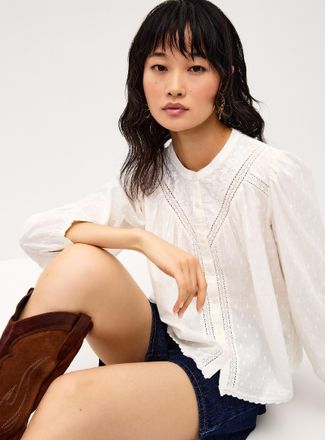 Levi's Womens Puff-sleeve lace shirt