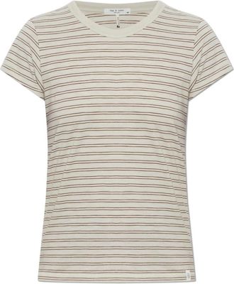 Rag & Bone Tops, Dames, Beige, XS, Katoen, Slub Gestreepte Tee