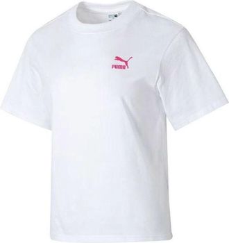 Puma (WMNS) PUMA Graphic Casual T-Shirt White Pink 682345-02