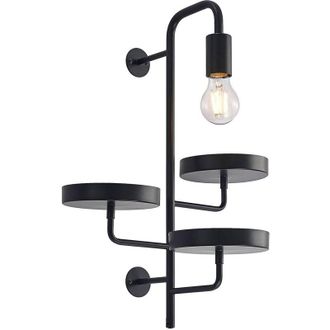 Lindby L&aacute;mpara De Pared hanjo En Negro Metal - Lindby