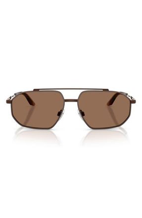Dolce & Gabbana 59mm Pilot Sunglasses in Brown/Matte Brown /Brown at Nordstrom