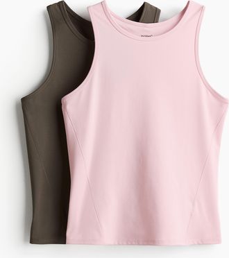 H&M 2er-Pack Sport-Tanktops mit DryMove - Pink
