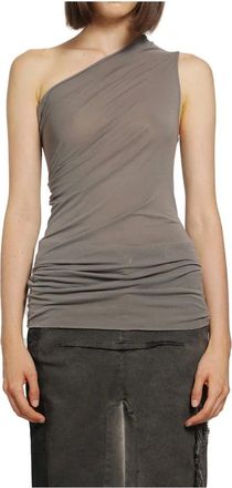 Rick Owens Tops, Dames, Grijs, S, Leer, Athena T