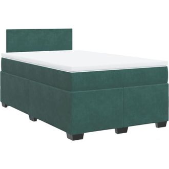 vidaXL Cama Box Spring Con Colch&oacute;n Terciopelo Verde Oscuro 120x200 Cm Vidaxl