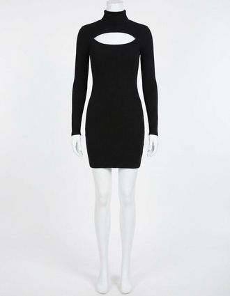 Z Supply Pandora Rib Cut Out Mini Dress In Black
