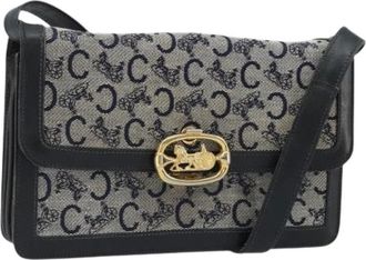 Celine Pre-owned Cross Body Bags, female, Blue, Size: ONE SIZE Pre-owned Vintage Canvas Shoulder Bag