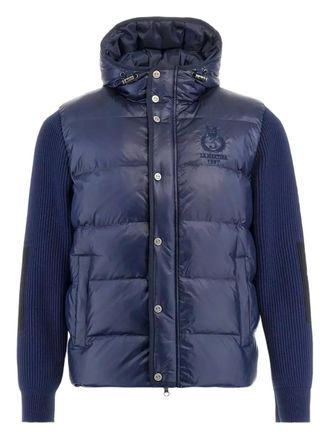 La Martina Baptist hooded padded jacket - men - Polyamide/Wool/Cotton/Polyester/Down/Feather - M - Blue