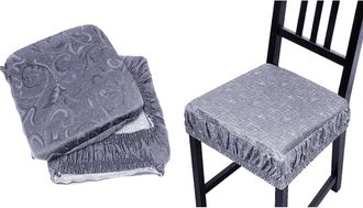 Trade Shop Trade Shop - 6 Coprisedia Cuscini Con Fascia Elastico Cuscino Per Sedie Imbottito Sfoderabile