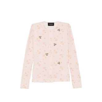 Simone Rocha Floral-print Crystal-embellished Cardigan