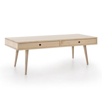 HOGAR 24 Mesa de centro de madera maciza natural, color natural