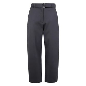 STUDIO NICHOLSON Doring Pantalon met Ronde Pijpen en Riem - Dames - Broeken - Zwart - Maat: S Katoen