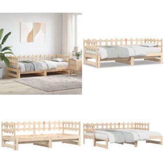 vidaXL Dormeuse Estraibile 2x(80x200) cm in Legno Massello di Pino - Divano letto - Letto estraibile
