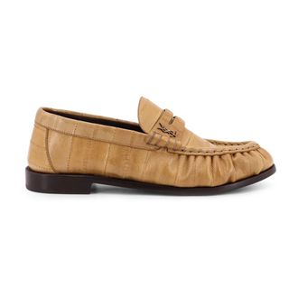 Saint Laurent Loafers, female, Beige, Size: 8 1/2 US Le Loafer